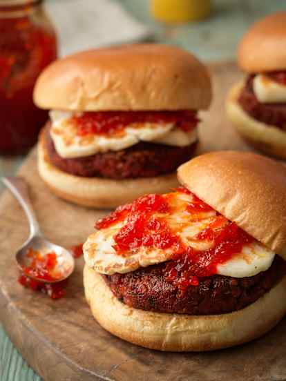 Beetroot and Halloumi Burgers