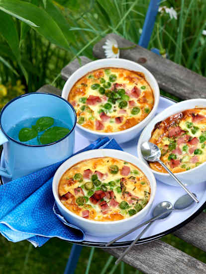 Clafoutis petits pois-jambon