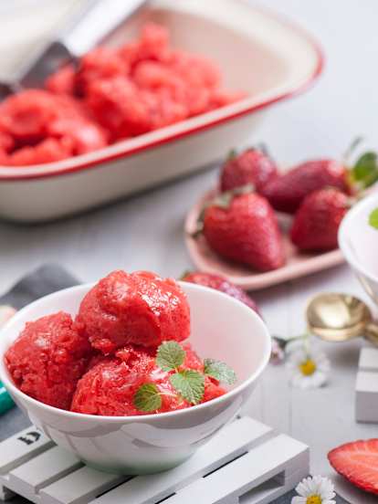 Jahodový sorbet