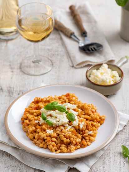 Pęczotto z pomidorami