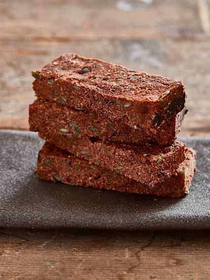 Barras de proteína con chocolate, naranja y canela