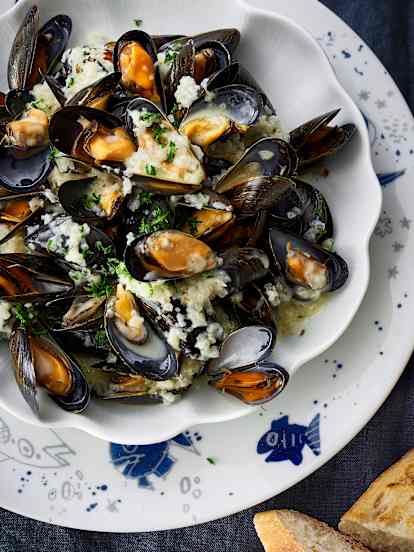 淡菜佐奶油白醬