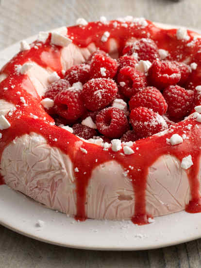 Frozen Raspberry Ripple Meringue