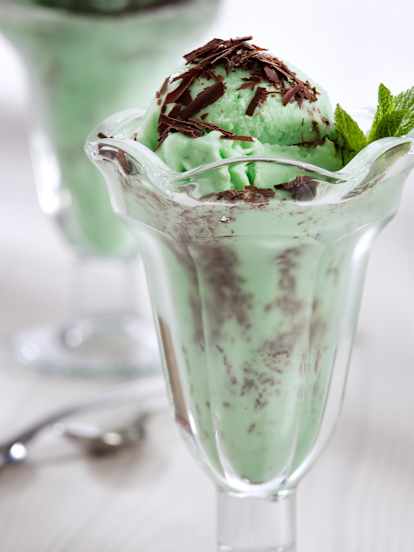 Gelado de menta e chocolate