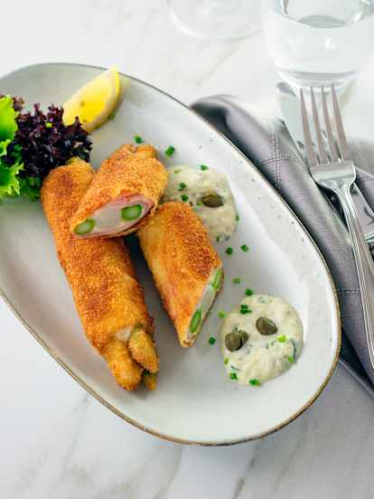 Spargel Cordon Bleu mit Sauce Tartare