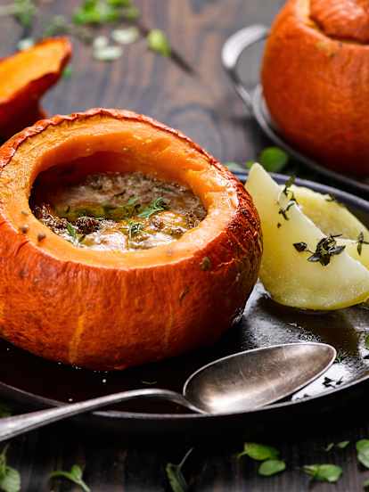 Pečená dýně plněná mletým masem