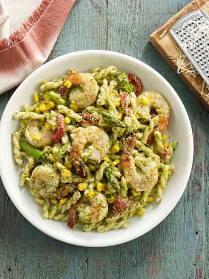 Shrimp Pasta Salad with Cilantro Pesto