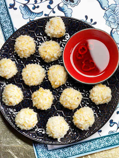 Firecracker Pearl Rice Meatballs