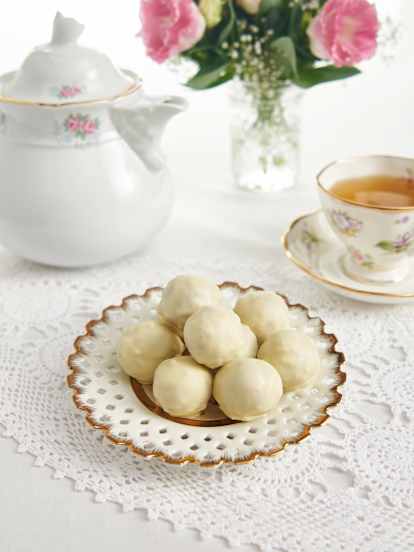 Passionfruit and macadamia truffles