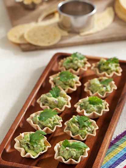 Tartaletas de tortilla con guacamole