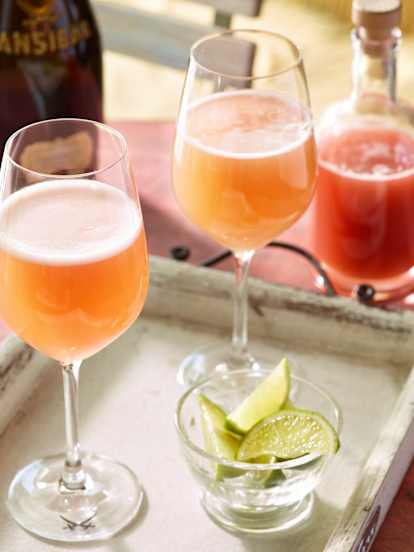 Rhabarber-Limetten-Met für Prosecco