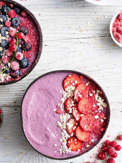 Pink Breakfast Bowls with Berries