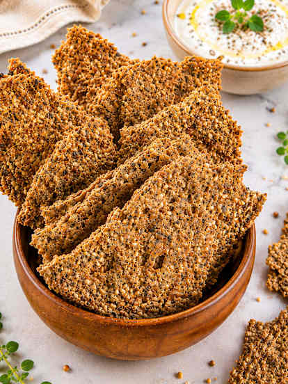Cracker proteico de sementes