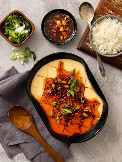 Chinese steamed water eggs and quick Sichuan chilli oil