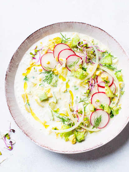 Crema fría de pepino (Okroshka)
