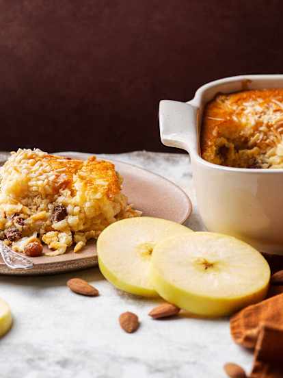 Reisauflauf mit Äpfeln