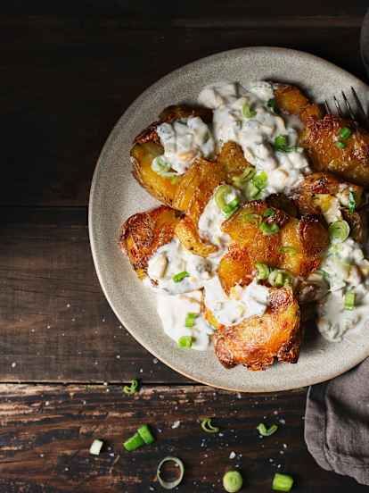 Crispy Smashed Potato Salad