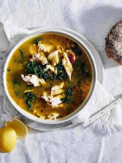 Use-it-up flu fighter chicken soup