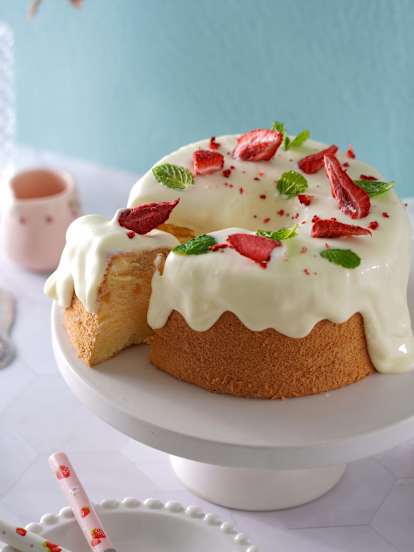 草莓奶蓋戚風蛋糕