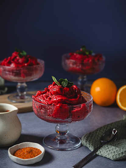 Nieve de pitaya y naranja