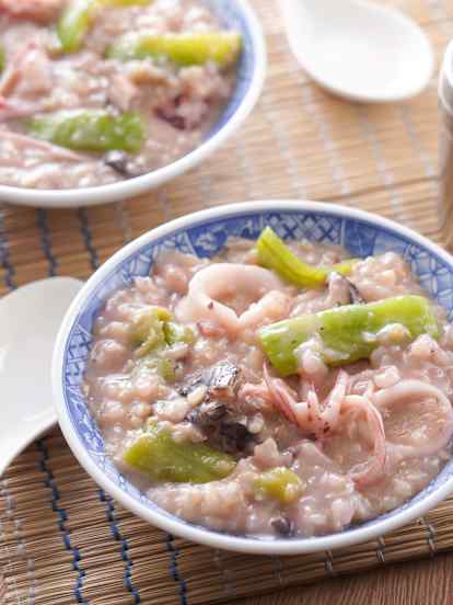 絲瓜小卷糙米鹹粥