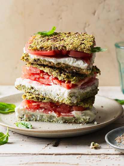Koolhydraatarme Broccolisandwich met Mozzarellacrème