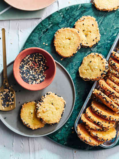 Use-it-up cheese and sesame shortbread