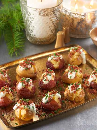 Baby Potatoes with Prosciutto Dust