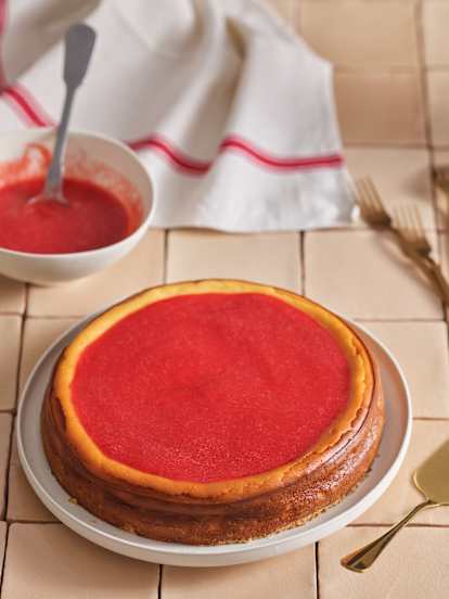 Cheesecake de morango no forno