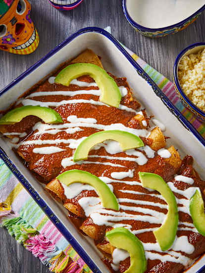 Red Mole Chicken Enchiladas