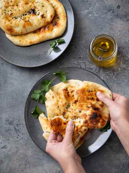 Garlic and Cilantro Naan