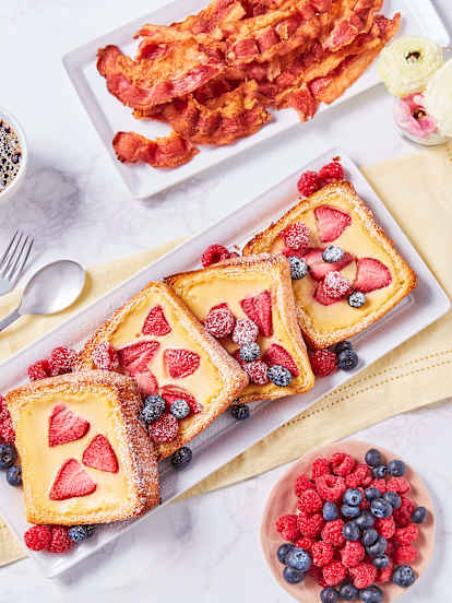 Yogurt Custard Toast with Bacon