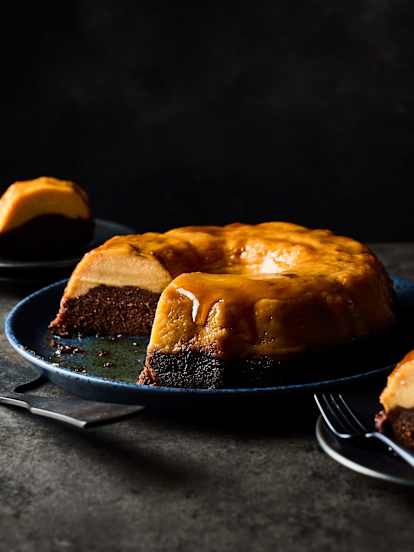 Steamed Chocolate Flan Cake