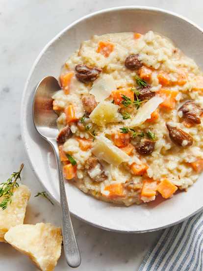 Risotto à la patate douce et aux châtaignes