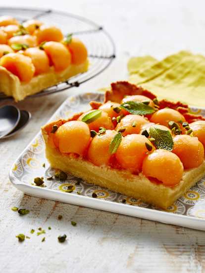 Tarte au melon et muscat de Rivesaltes