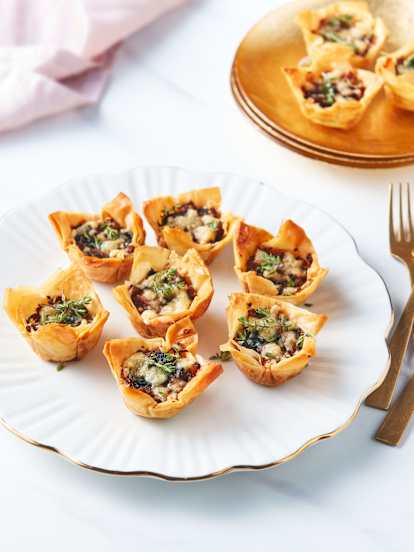 Mushroom Spinach Phyllo Cups