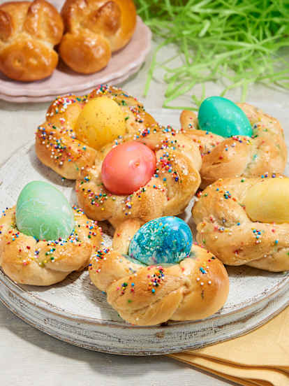 Easter Egg Bread Nests