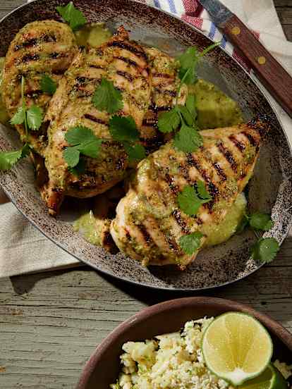 Chili-Limetten-Hendl mit Karfiolreis