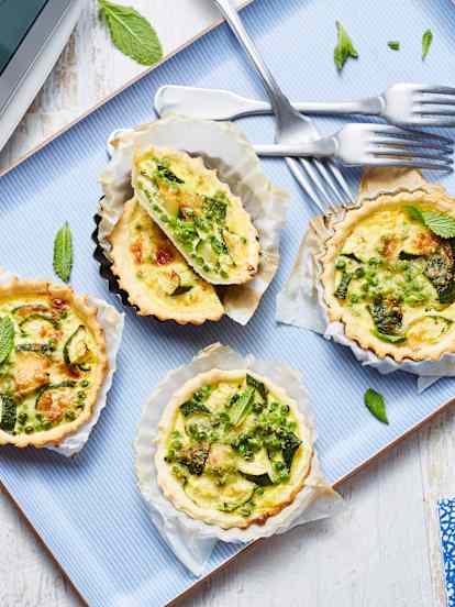 Tartelette petits pois, courgette et menthe