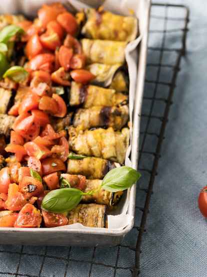 Rouleaux d'aubergine végans