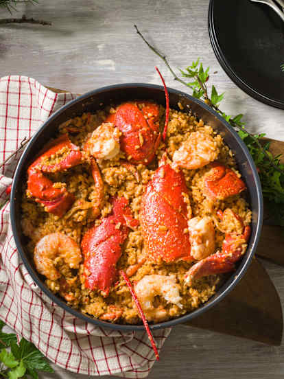Arroz con bogavante (Cocción de arroz)