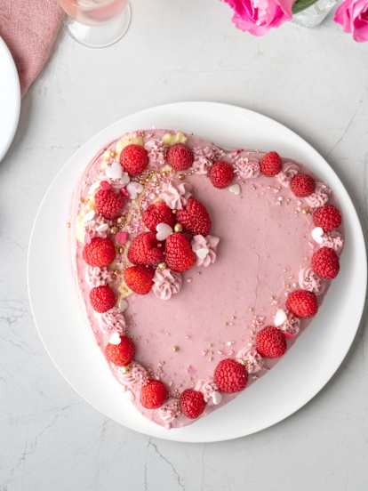 Malinowy torcik serce