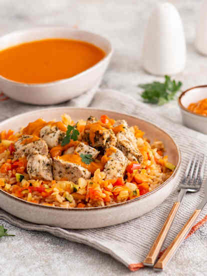 Menu: Tomatenroomsoep en Kip met Groenterijst