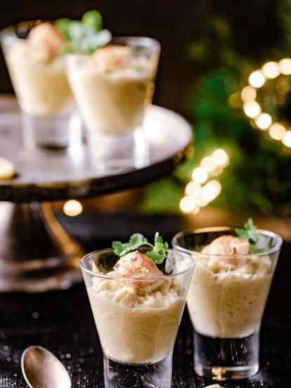 Verrine de St Jacques et fondues de poireaux