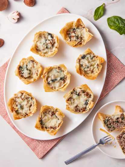 Mushroom Spinach Phyllo Cups