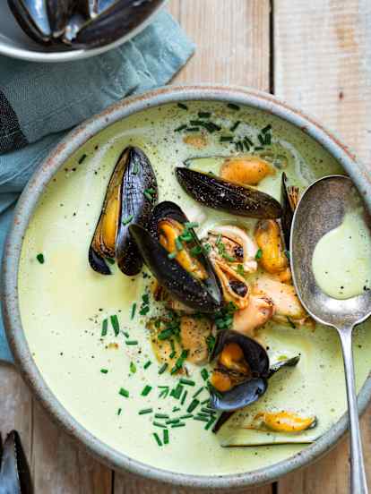 Soupe de moules au curry