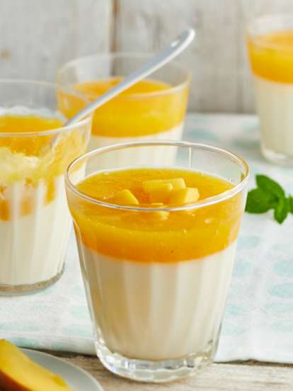 Pannacotta au coulis de mangue