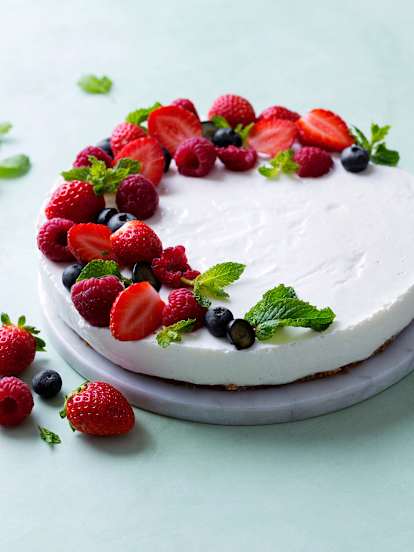 Cheesecake ligero con frutos rojos