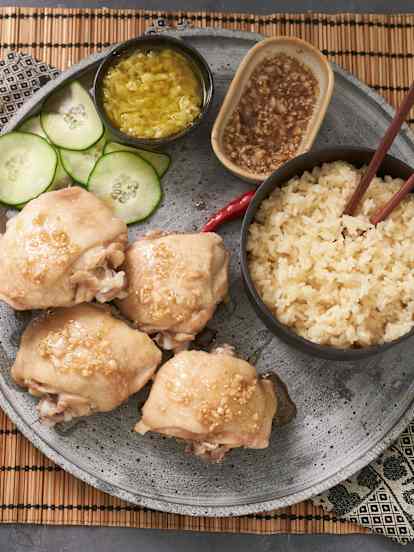 Arroz con pollo Hainan (Cocción de arroz) - China