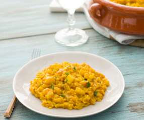 Arroz con sepia y cigalas